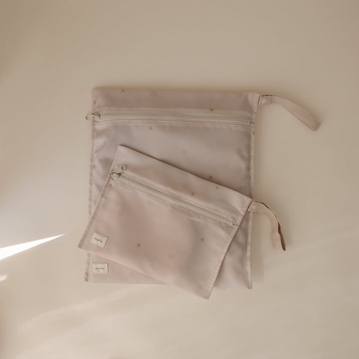 Mushie Water Resistant Wet Bag - Suns / 2 Pack