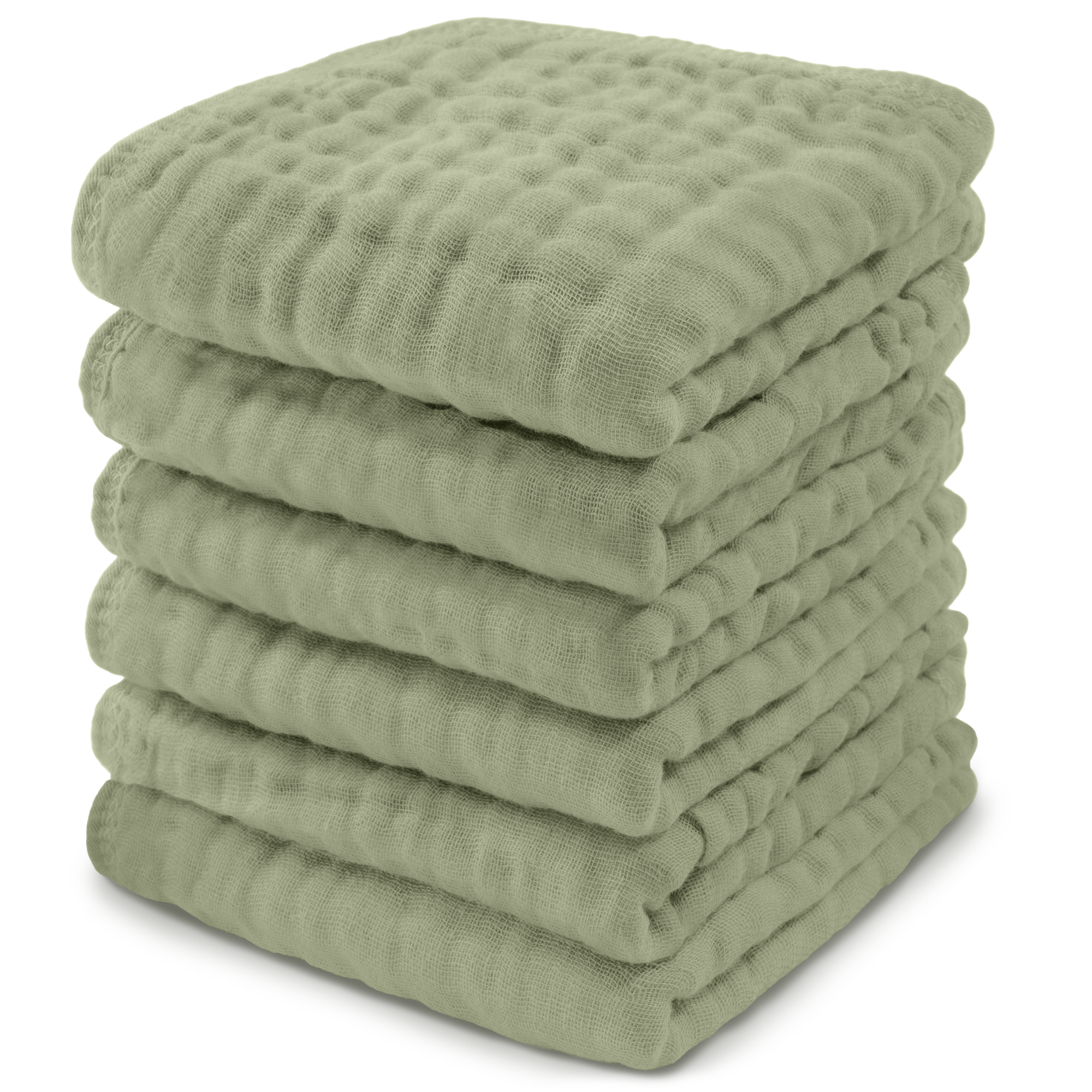 Muslin Washcloths-6 Pack (Sage)