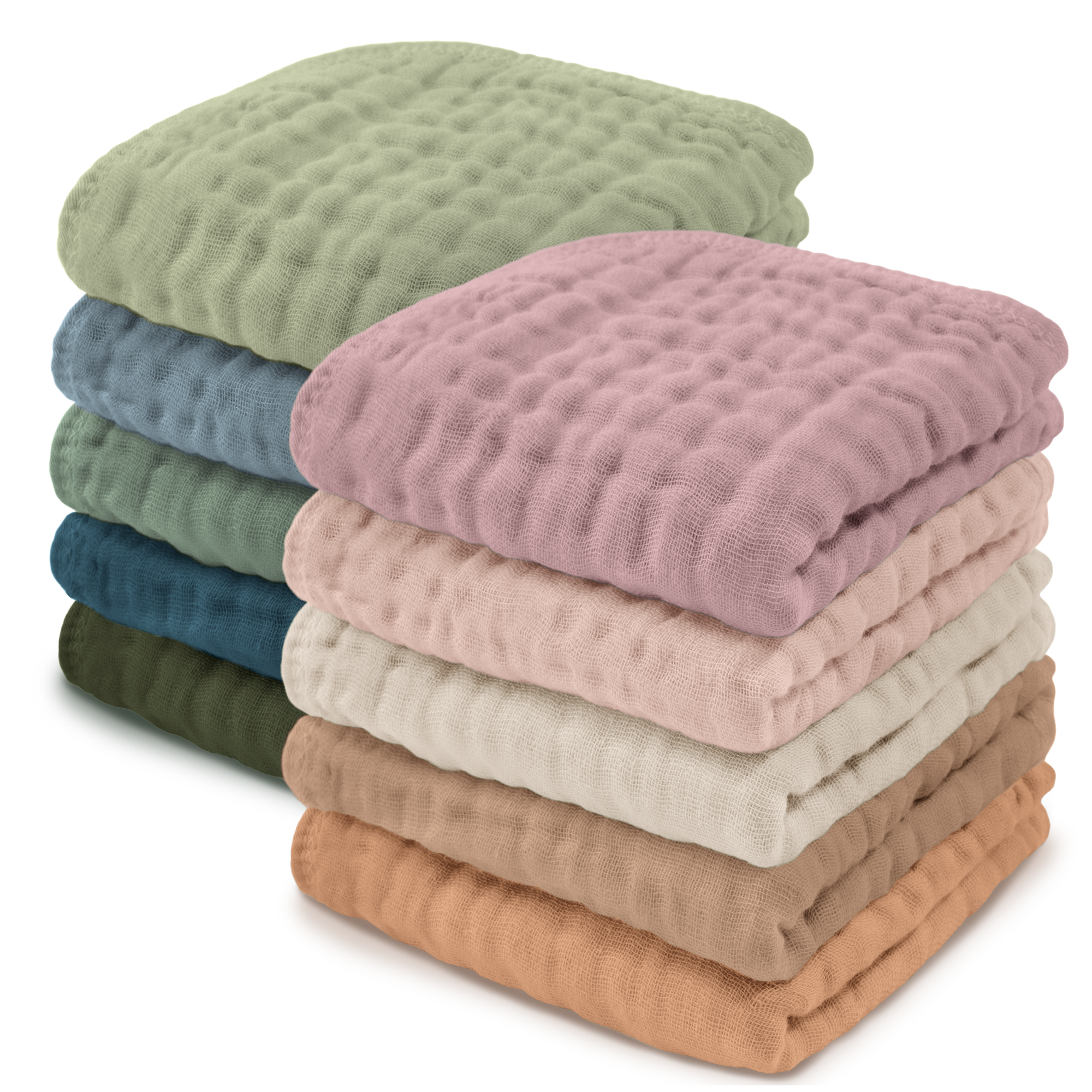 Muslin Burp Cloth - Multicolor 10 Pack