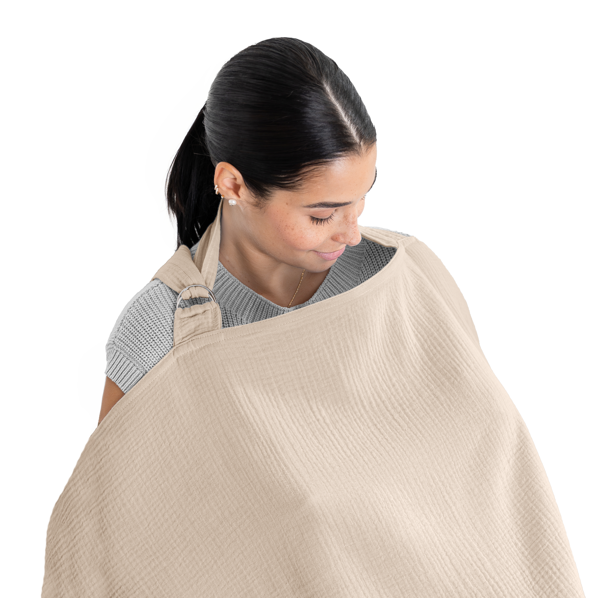 Muslin Nursing Cover-100% Muslin Cotton (Sand)