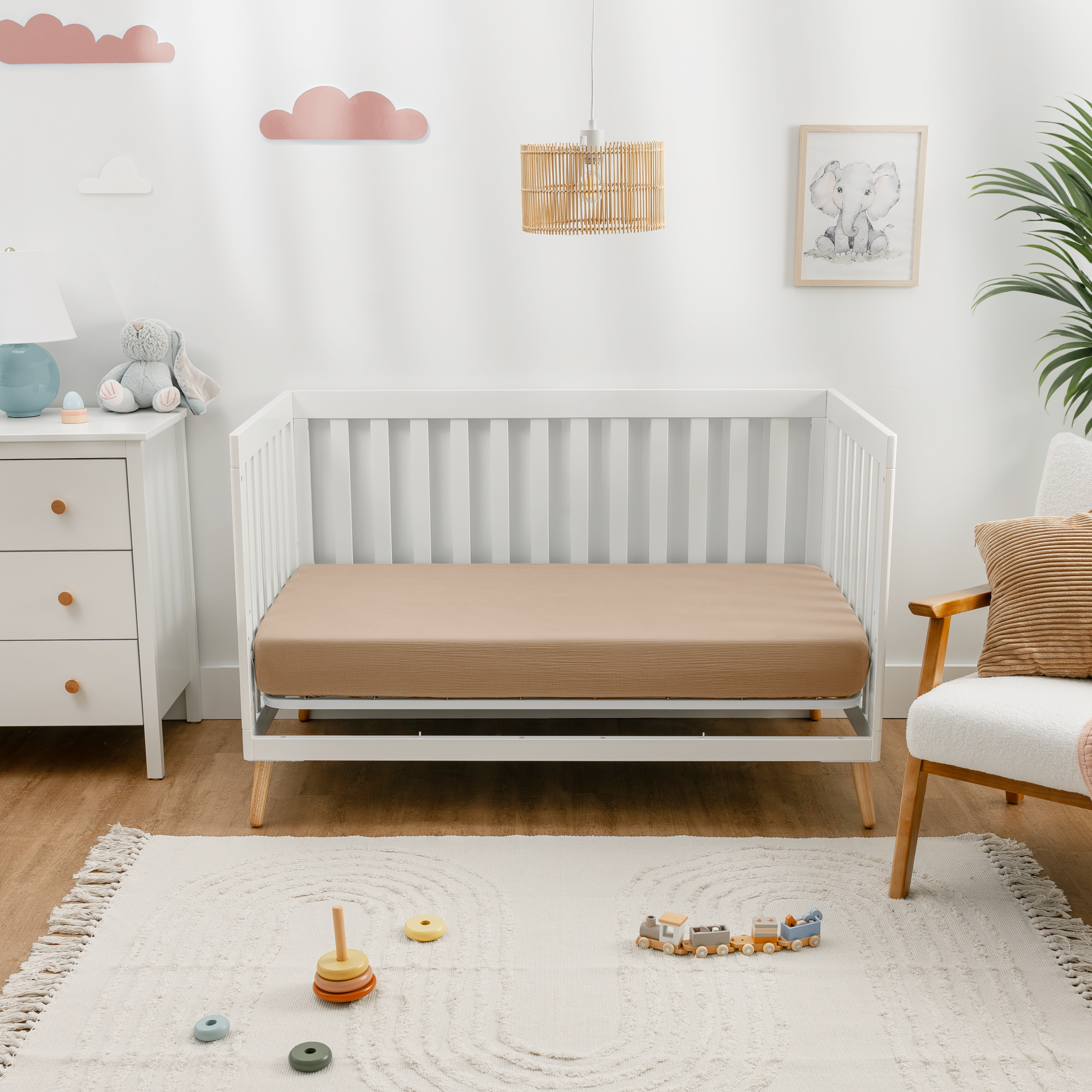 Muslin Fitted Crib Sheet - Cedar