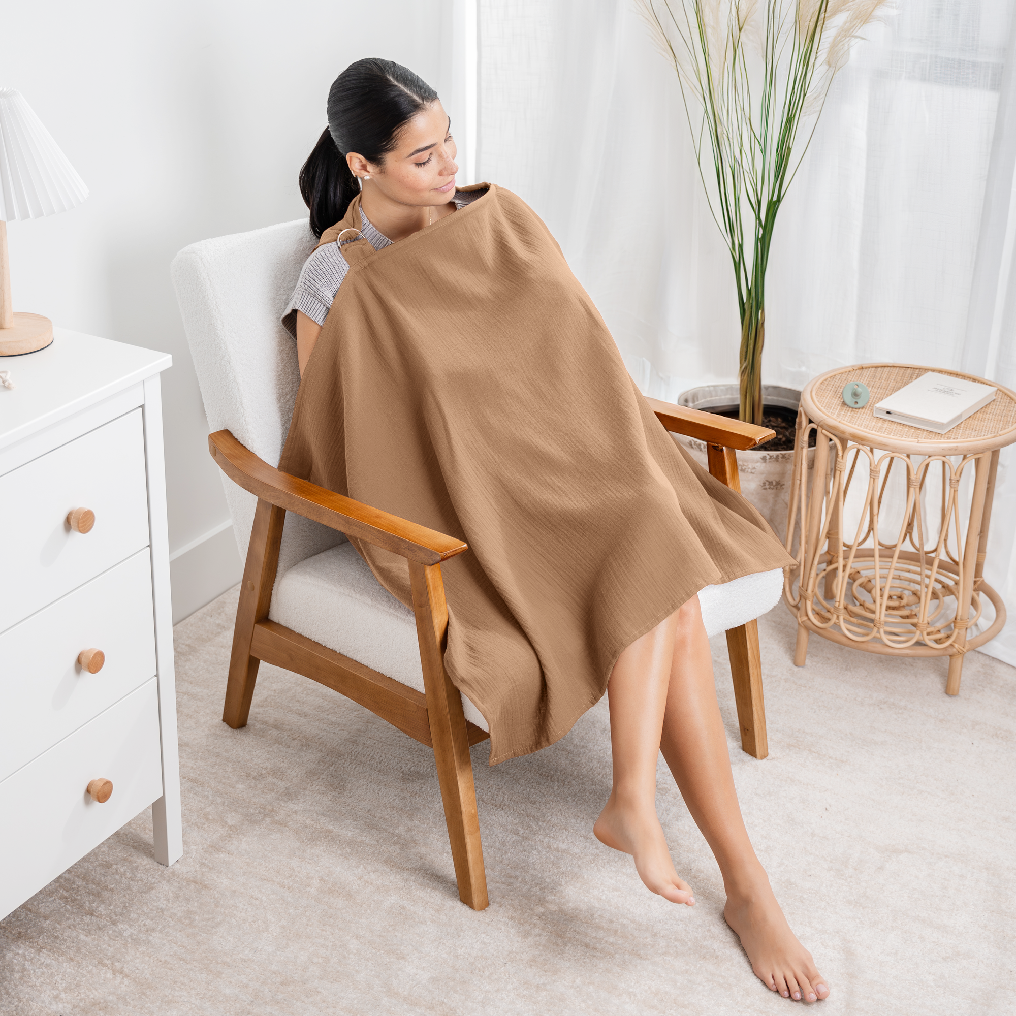 Muslin Nursing Cover-100% Muslin Cotton (Cedar)