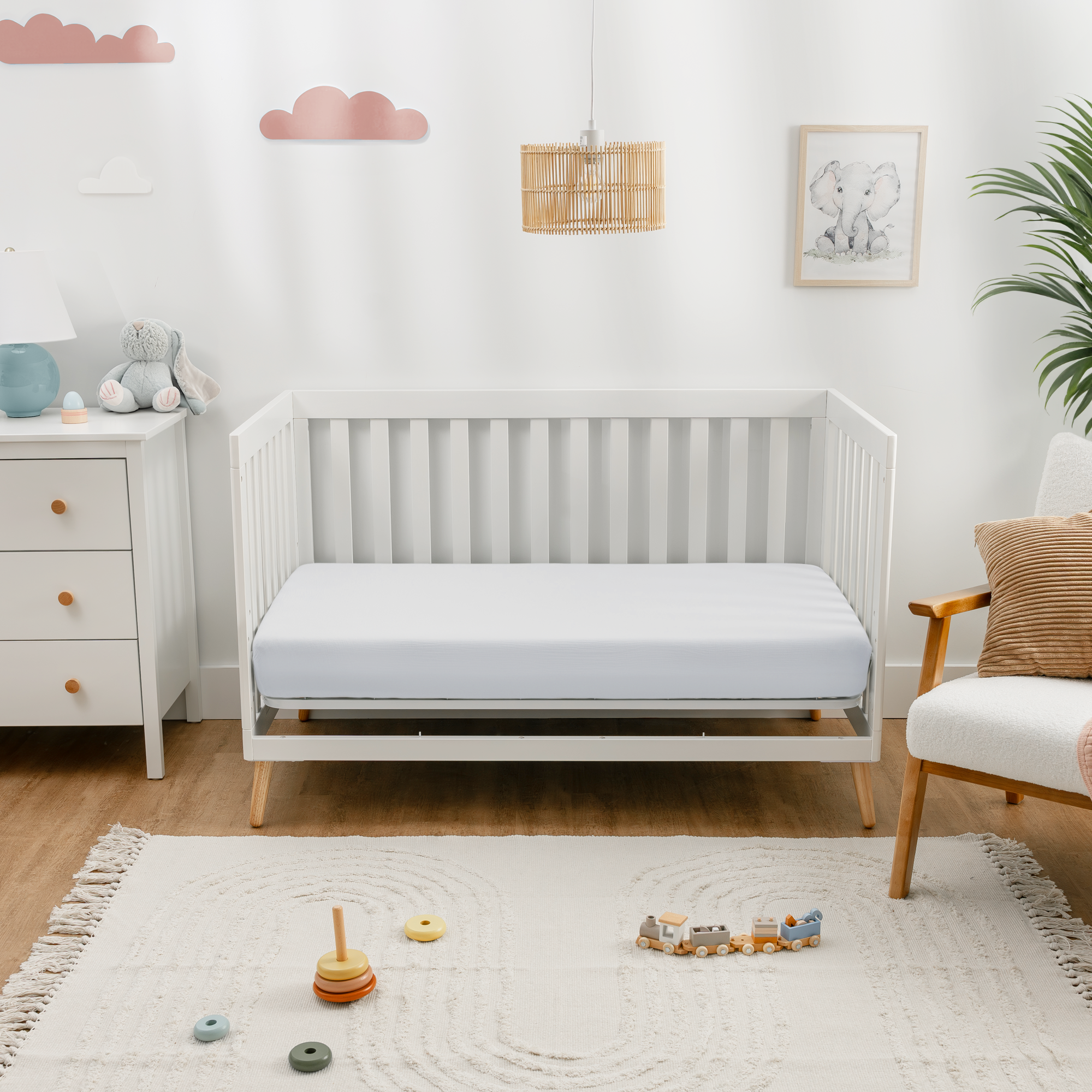 Muslin Fitted Crib Sheet - White