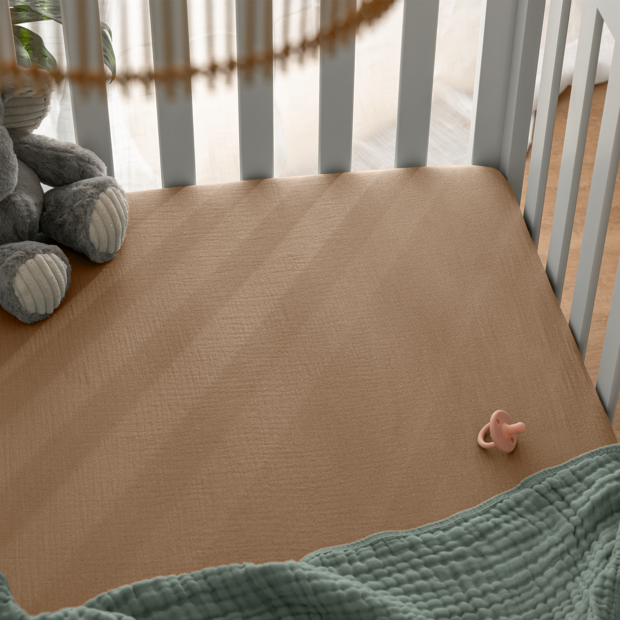 Muslin Fitted Crib Sheet - Cedar