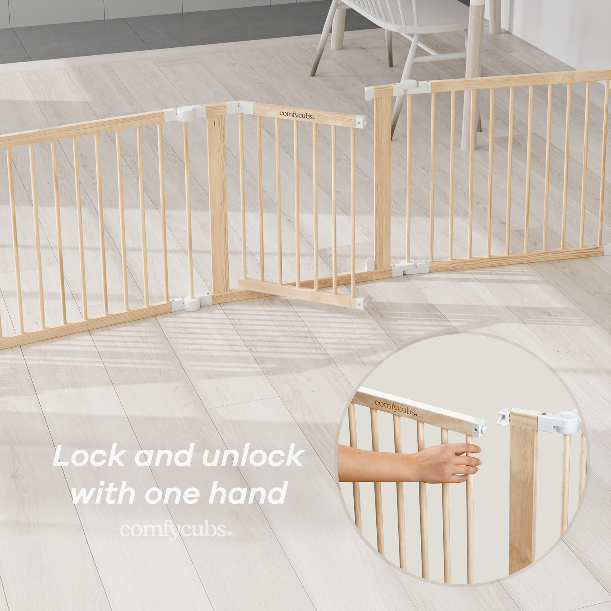 PlayPen & Gate - Natural Wood
