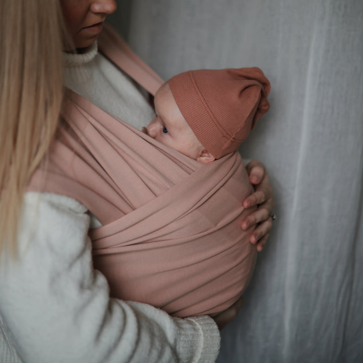 Mushie Organic Cotton Baby Wrap Carrier - Natural