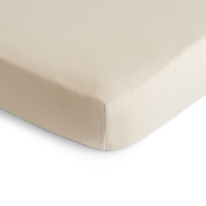 Mushie Organic Cotton Stretchy Crib Sheet-Fog