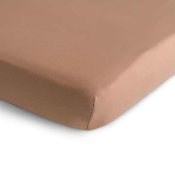 Mushie Organic Cotton Stretchy Crib Sheet- Natural