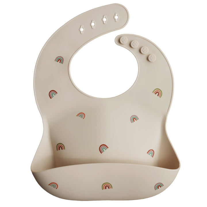 Mushie Silicone Bib-Rainbows
