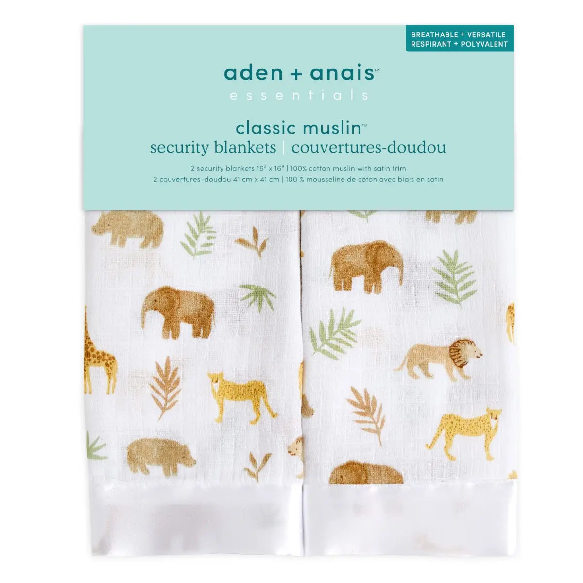 Aden + Anais Tanzania Security Blanket- 2 Pack