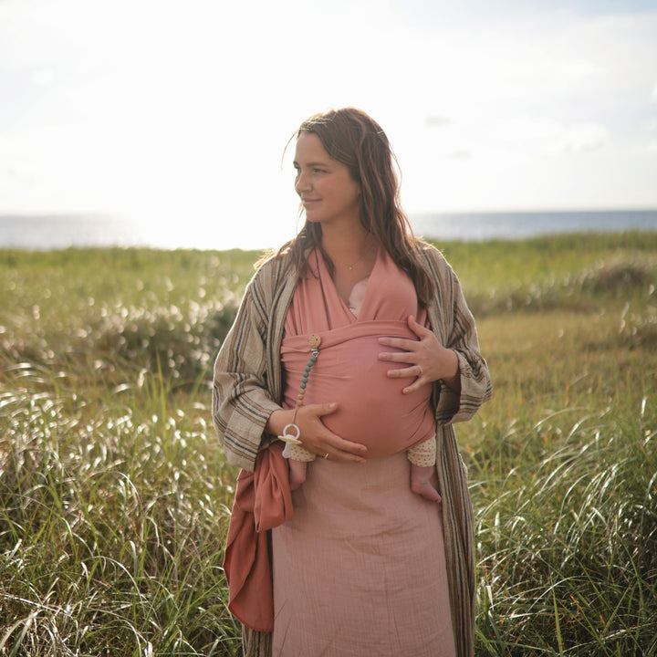 Mushie Organic Cotton Baby Wrap Carrier - Cedar