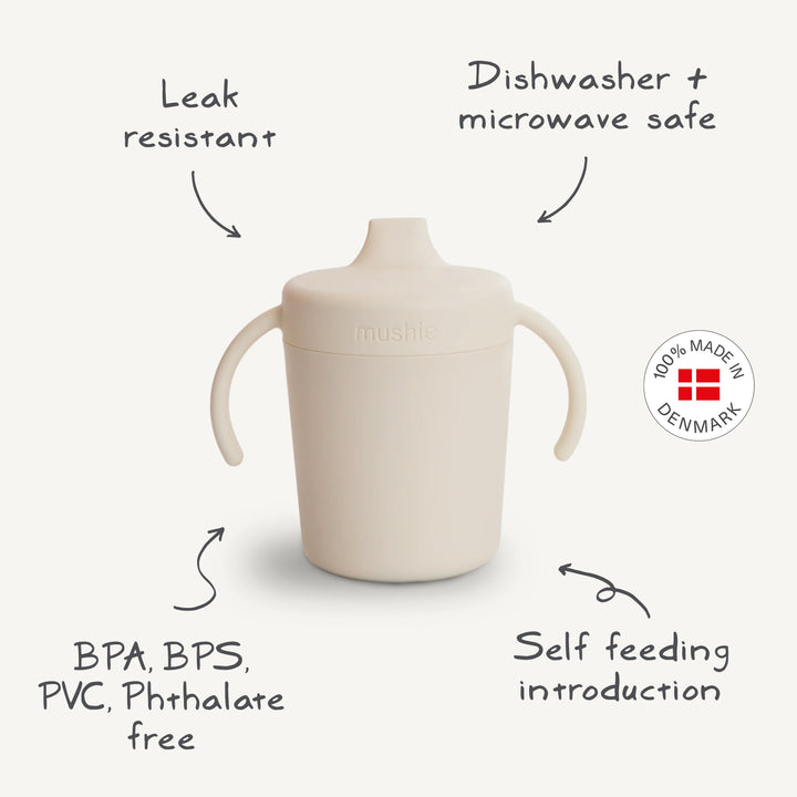 Mushie Trainer Sippy Cup - Ivory